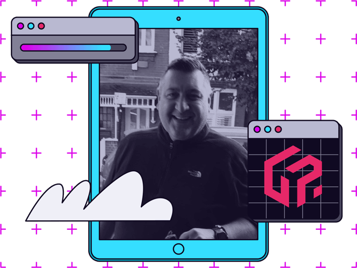 Gophr Testimonial Profile Pic of Man in Mobile Illustration